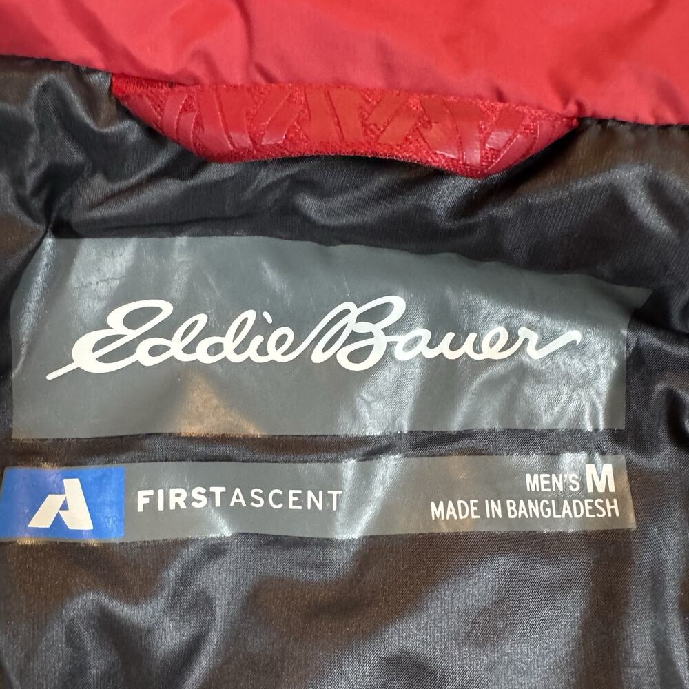 Eddie Bauer Goose Down Puffer Jacket Mens Medium Red Evertherm First Ascent - Picture 11 of 12